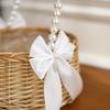 Elegant Pearl Handle Woven Flower Basket for Weddings and Events