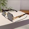 y2k Rimless Octagon Sunglasses ladies For Men Luxury  Designer Vintage Punk Popular Gold Leopard Head Sun Glasses UV400