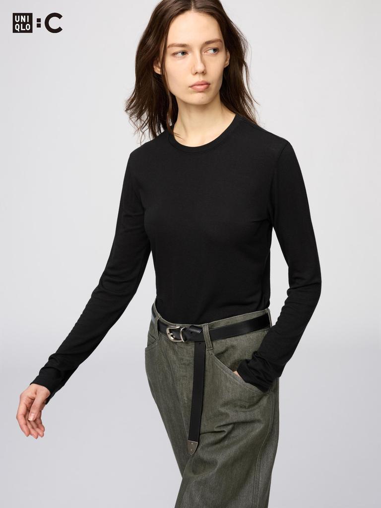 Uniqlo HeaTTech Cashmere Blend Crewneck T  Long Sleeve  exTra Warm