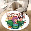 1pc HUNTRAX Anime Christmas Round Carpet  Festive Gift for Office Chair Mat, NonSlip Rug Suitable for Home Decor, Living Room