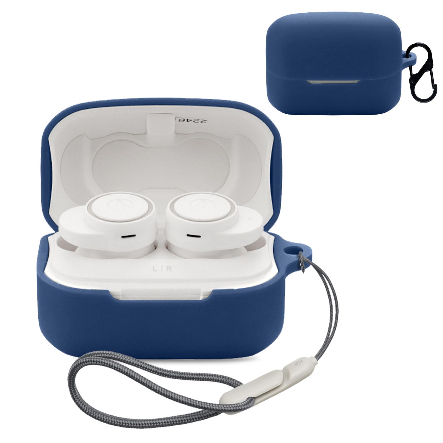 

Чехол для Audio-Technica ATH-CK1TW [RIGFUJUN] Защитный чехол с карабином, Защита от потери, Чехол для наушников, Защита от царапин, Ударопрочный,