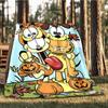 1pc Garfield Outdoor Flannel Blanket, Lightweight Warm Cozy for Travel Camping Office Soft Polyester Fabric