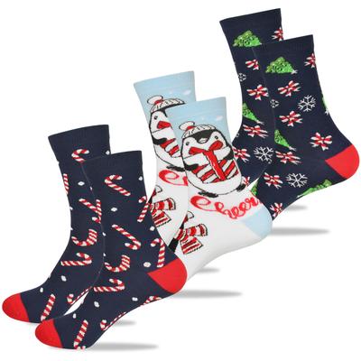 Women's Christmas Socks 3 Pairs Cotton Sweet Long