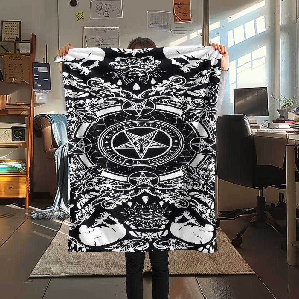 1PC Religion Print FlAannel Blanket, High quality Comfortable for All Seasons, Home Decor, Warmth and Comfort