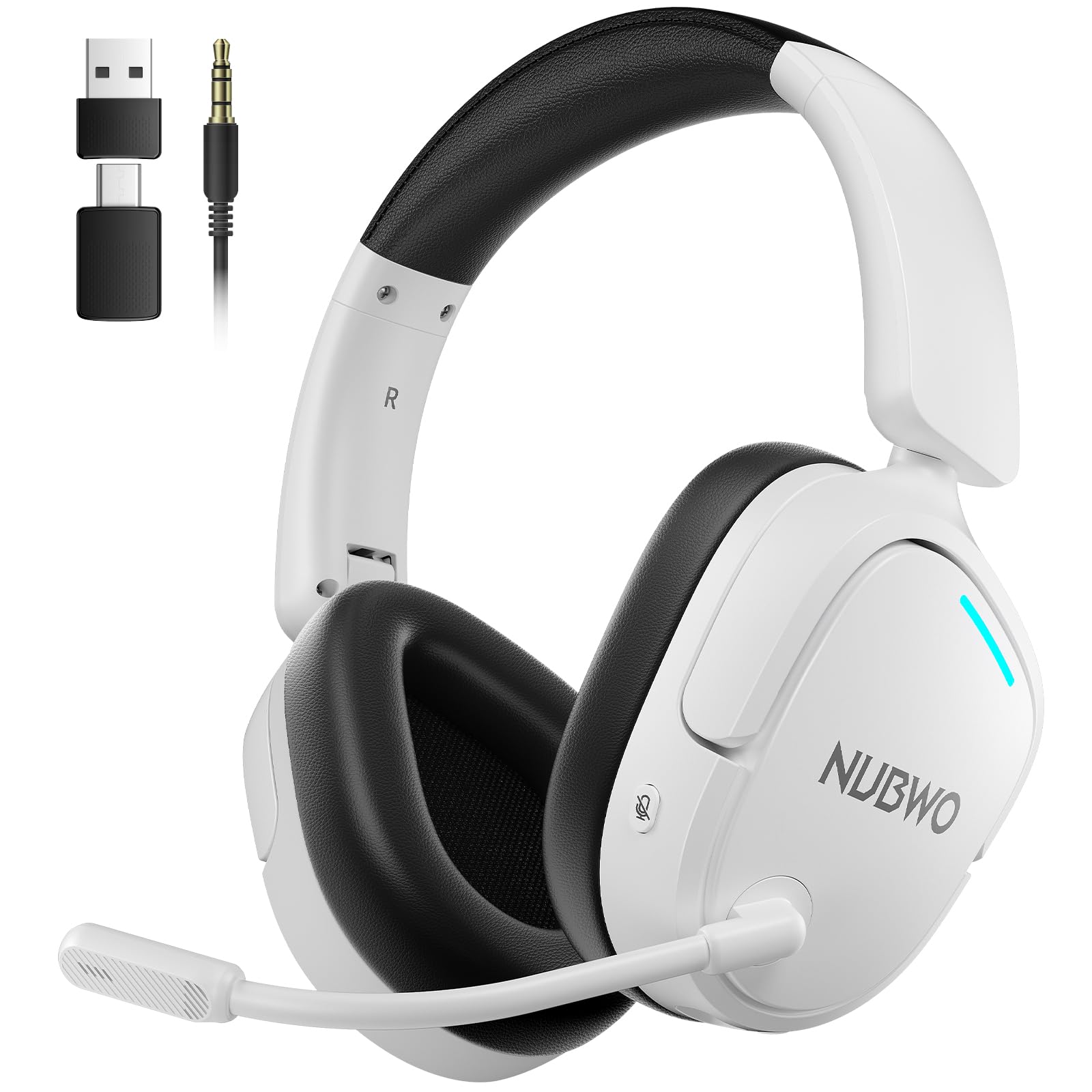

NUBWO HG04 Wireless Gaming Headset for PS5 Wireless Headset with Latency Surround FPS Gaming Compatible with PS5 [2.4G USB/Type-C/Bluetooth 5.3/Wired]