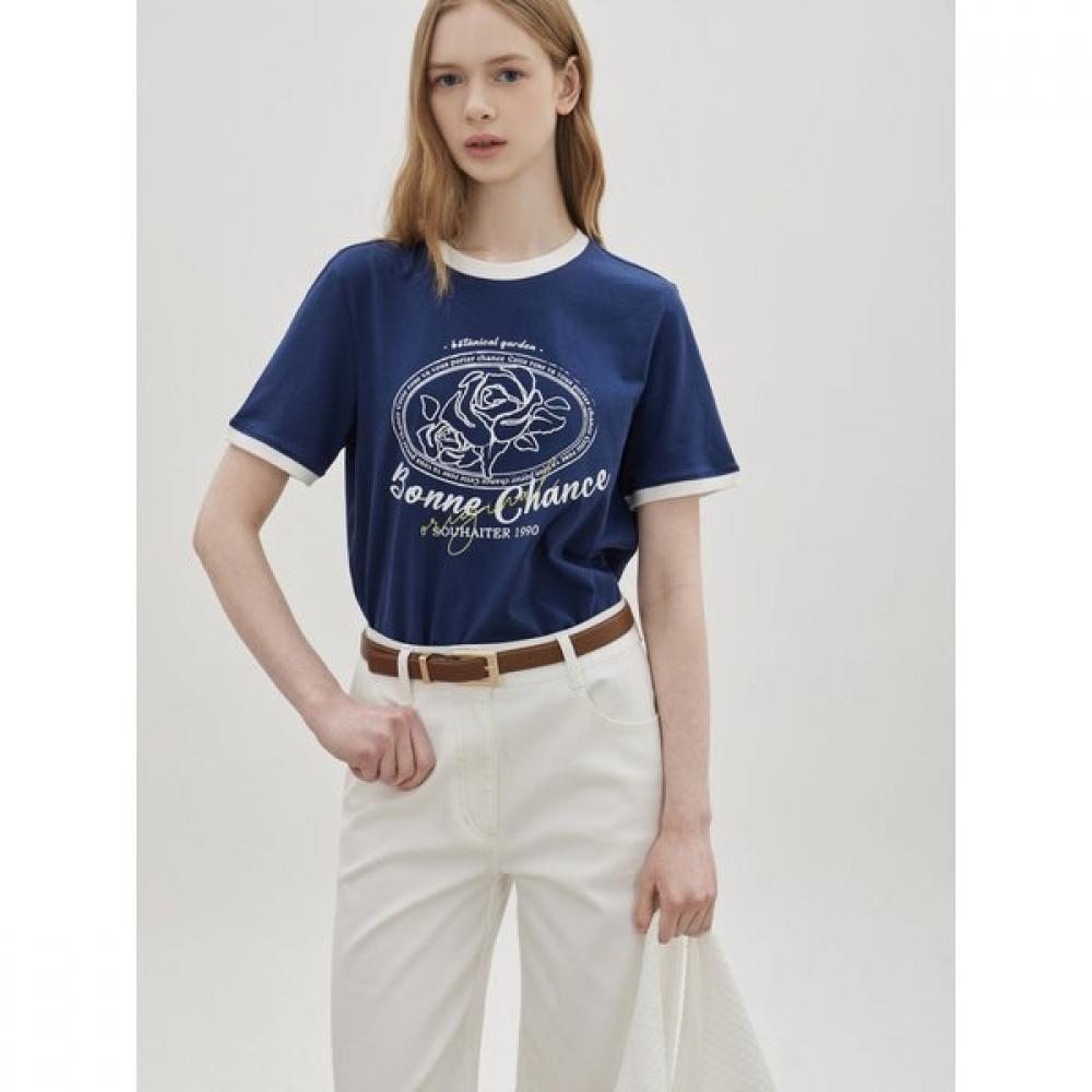 Cc CollecT Rose PrinT ShorT Sleeve T shirT  C262psm131 