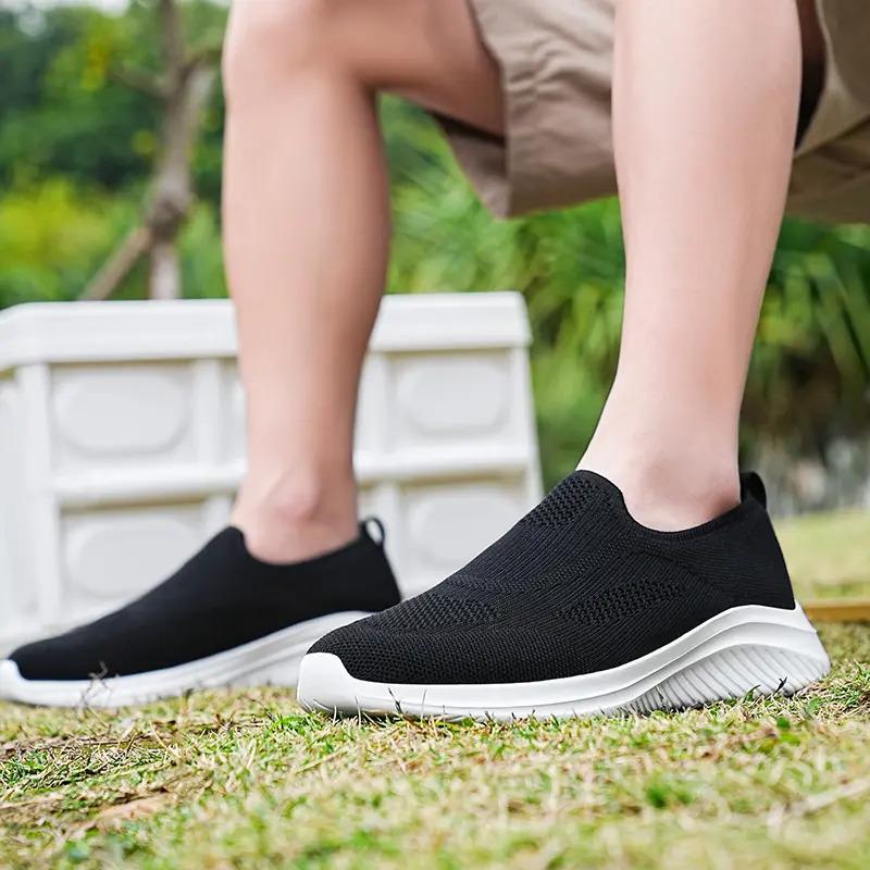 Breathable Mens Socks Shoes Sports Running Shoes Khaki Grey Fitness Walking Sneakers Gym Outdoor Youth Light Weight Shoes