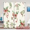 2pcs  Curtains Christmas Bell Holly Ribbon (2) Minimalist Chic Curtains Durable 100% Polyester Fabric Curtains Outdoor