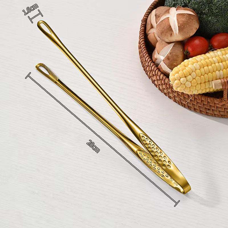 Kitchen Tongs Stainless Steel Long Handle Barbecue Tongs Food Clips Cooking Tweezers Suitable For Home Vegetable/meat Barbecue