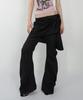 Nash Detachable Layered Skirt Pants Black