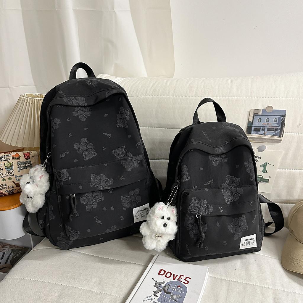Schoolbag Backpack Cute Cartoon Bear Female Korean High Value Junior High School Student Elementary School Bag Lightweight Travel Small Backpack