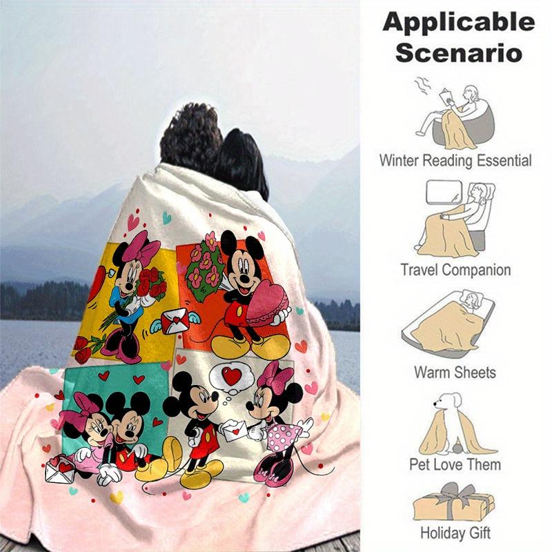 1pc Mickey Printing Blanket - Soft, All-Season Throw for Living Room, Bedroom,Personalized Gift with Adorable Cartoon Design