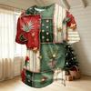Men's Quick-Dry Neck Short Sleeve T-Shirt with Christmas Print