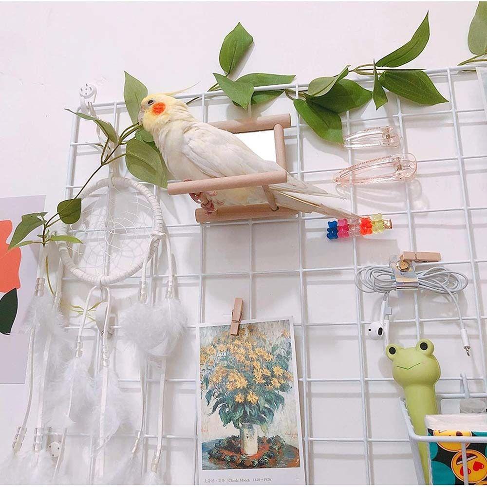 Swing Interactive Parrot Standing Swing Bird  Supplies Bird Perch Mirror Toy Cockatiel Mirror Stand