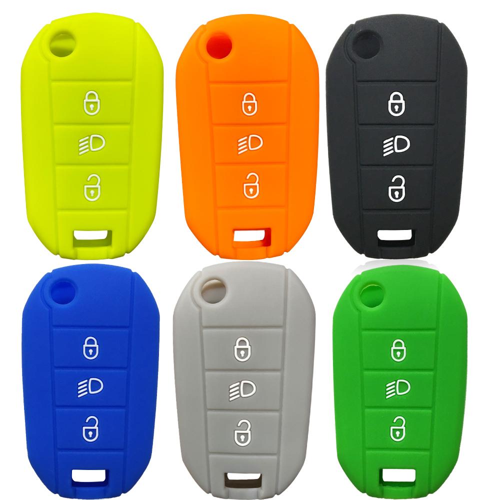 Autoschlüsselabdeckung Hülle Halter Set für Peugeot 3008 208 308 RCZ 508 408 2008 407 307 4008 Schlüsselhülle für Citroen Berlingo