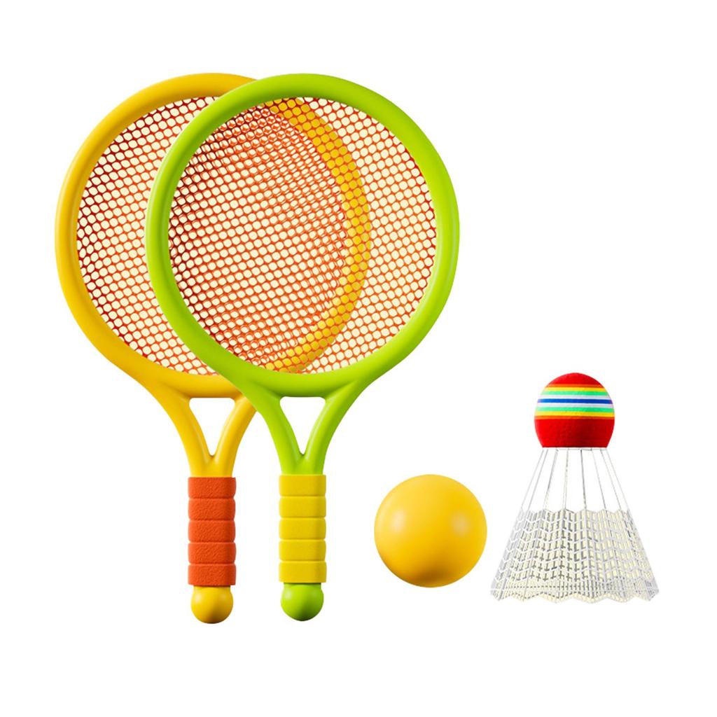 Set da tennis e badminton per bambini con pallina, volano, racchette da tennis per giocattoli da spiaggia, per principianti, ragazzi, interni ed esterni