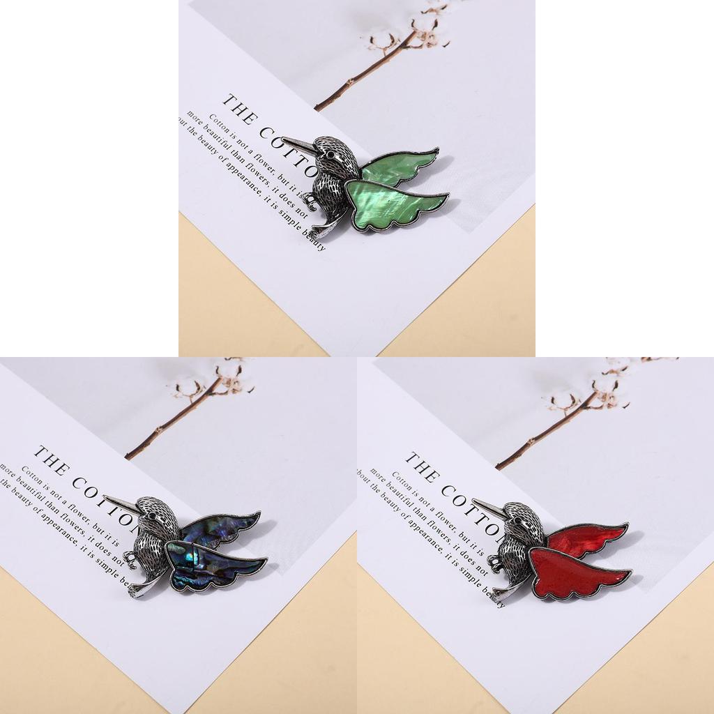 Animal Shell Bird Brooch Pin With Alloy Embedding For Fashion Accessory
