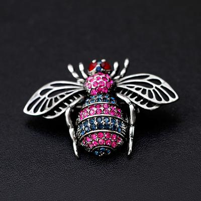 Brosche, Tier, modische Bienenbrosche aus Legierung mit Diamanten, Insektenkollektion für Damen