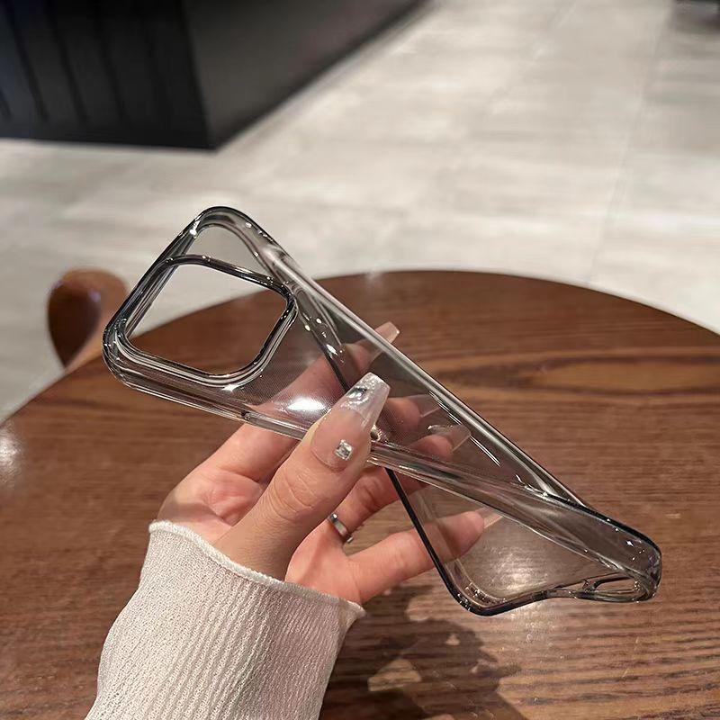Transparent Black Clear Case For iPhone 16 16E 15 14 13 12 11 Pro XS Max X XR SE 2 3 7 8 Plus Mini Ultra Thin Silicone Soft Capa