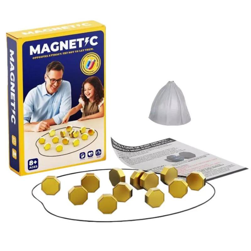 Party Games Magnetic Stones Game Interactive Magnet Board Strategy Game For Family Kids Adults Portable Magnetic Stones Play Set