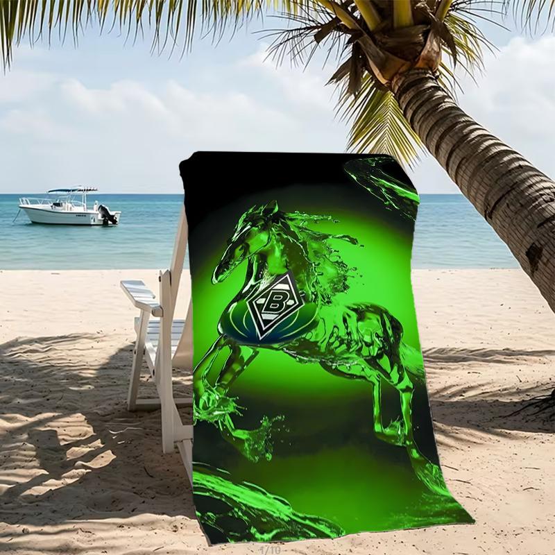 Beach Towel with Borussia Monchengladbach logo Pattern - soft,absorbent,machine washable Lightweight&Modern,swimming,Travel Essentials