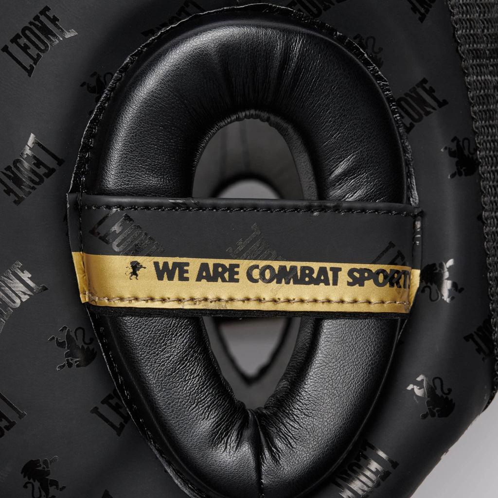 LEONE 1947 Boxen Training Unisex mit Wangenknochen Größe CS445 Kopfschutz, [DNA] Schutzvorrichtungen, Klettverschluss, Rutschfestes Futter, Schwarz, L, [Authentisch]