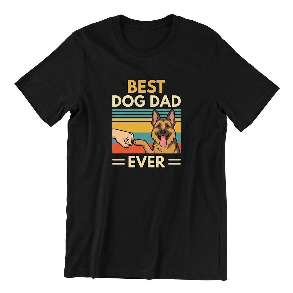 Best Dog Dad Ever Funny Cuteee Graphic Black T Shirt Gift For Friends