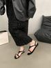 2025 Korean Version Summer New Fashion Versatile Toe Niche Flat Sandals Women Wear Beach Retro Roman Shoes