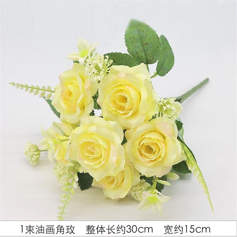 

Fashionable Artificial Flower Home Decorations - Potted Flowers For The Living Room And Dining Table Arrangements - Wedding Silk Flower Decorations Without a pot жовтий