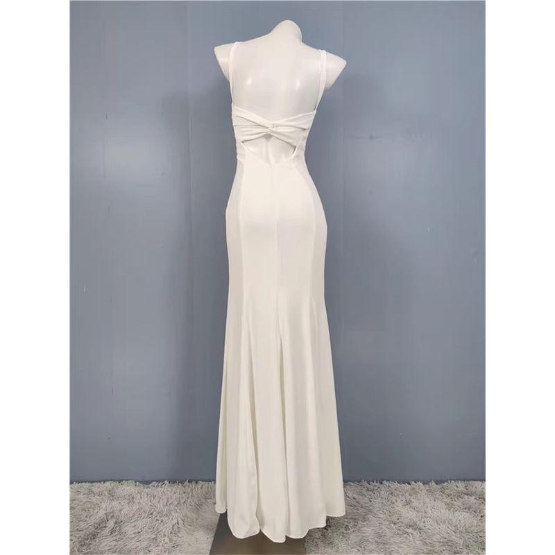 Export Lu Home Fashion Adult Lady like Woman Sexy Socialite Open Back Retro Temperament Wild Niche Style French Light Wedding Dress Dress