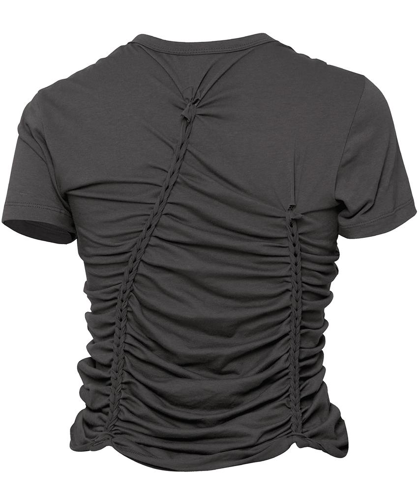 Peulleeoeob Handmade Twisted T-Shirt (Fl-119_Charcoal)