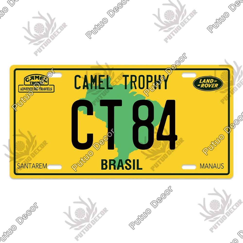 Putuo Decor Camel Trophy Vintage-Metallschild, Nummernschild, Plakette aus Metall, Vintage-Wanddekoration für Garage, Rennwagen, Club, Heimdekoration 30x15cm