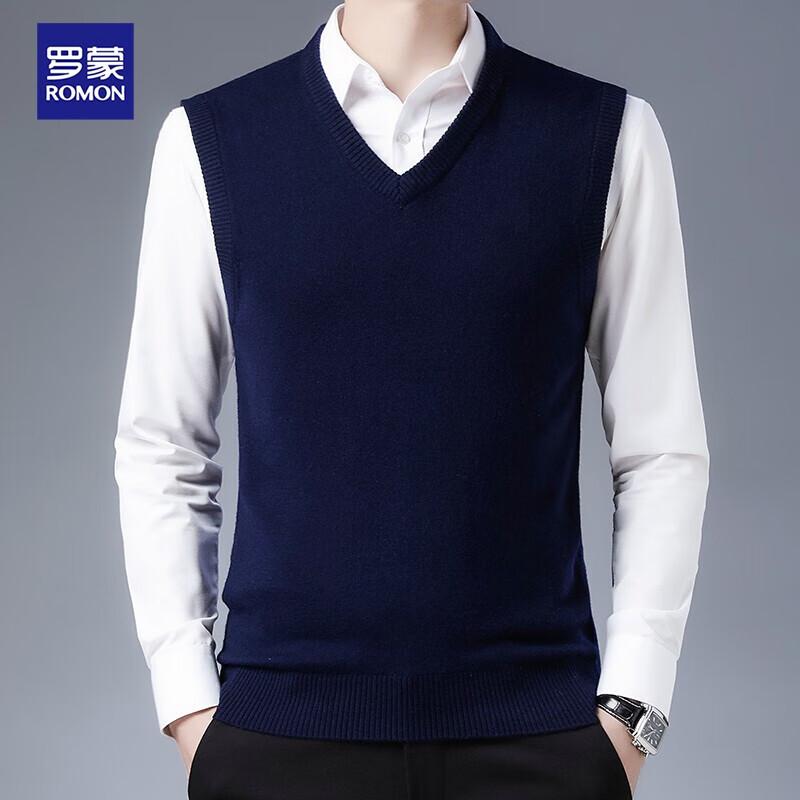 Romon Men s 100% Pure Wool V-Neck Pullover Vest XL