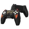 PlayVital PS5 Controller Silicone Mecha Rhino Shockproof Protective Easy Includes Thumb Grips and Compatible with Charging Black Red Cover, Series,