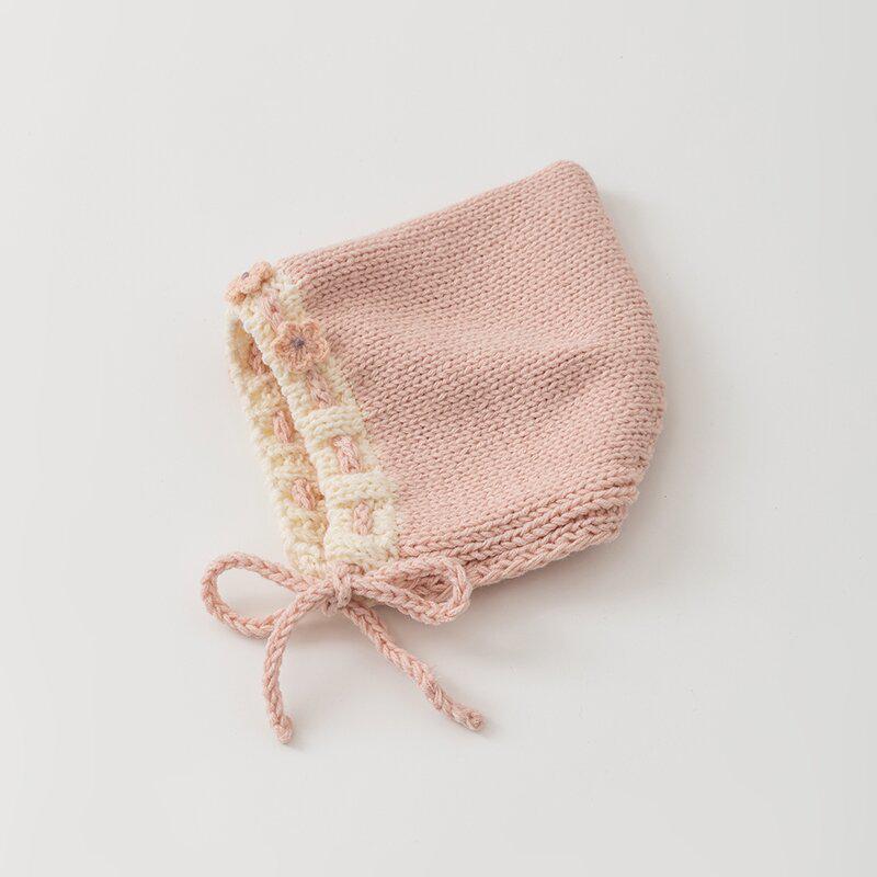 Korean-Style Hand-Knitted Wool Hat for Newborns – Warm, Windproof, and Ear-Protective for Boys and Girls.