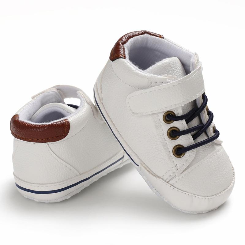 Spring and Autumn 0-1 Years Old Baby Learning Shoes High-top Casual Shoes Leather Baby Shoes Baby Shoes