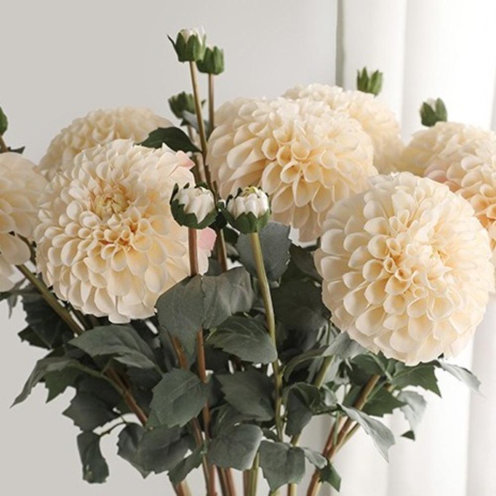 80cm Simulation Dahlia Flowers Real Touch Silk Fake Flowers  Garden Decor