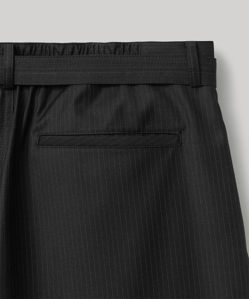 ANOTHER OFFICE Hemingway Stripe Bermuda Pants (Black)