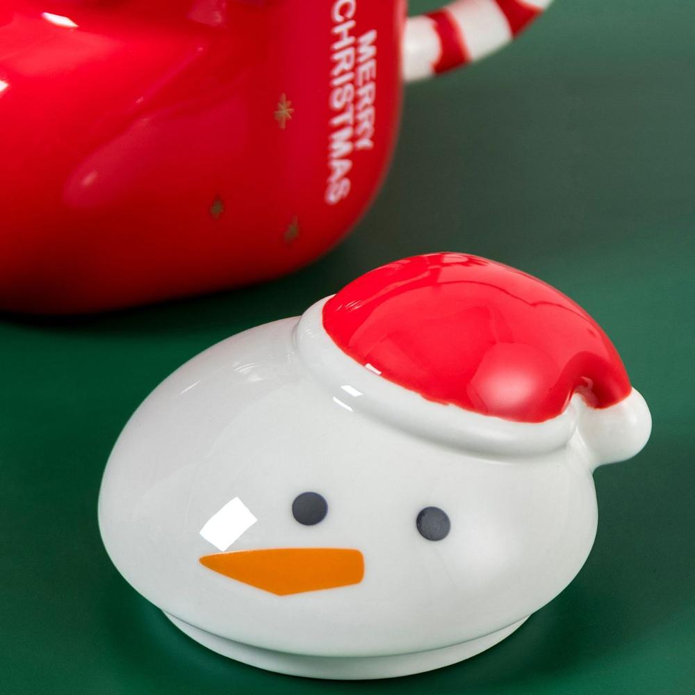 Cupă cu apă de Crăciun Cupă creativă din ceramică de Crăciun Cană cu om de zăpadă Cupă de mare valoare