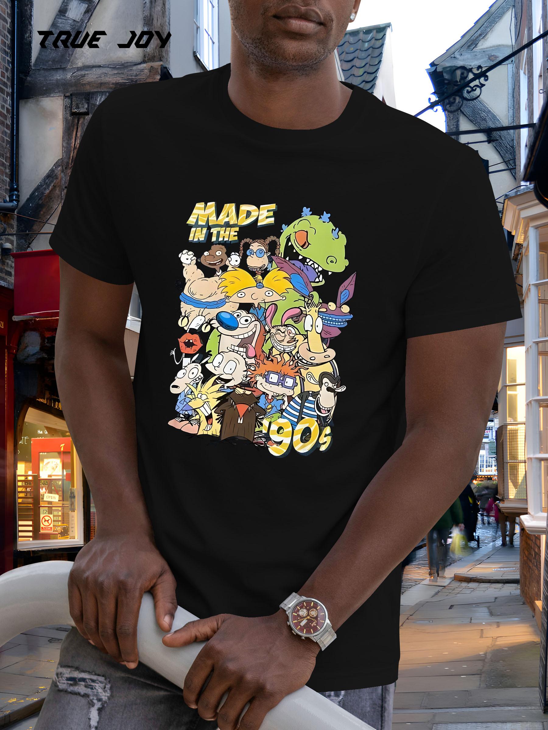 Retro 90s Cartoon Print T-shirt - Vibrant Nostalgic Graphic Tee with MADE IN THE 90s Design XXXXL