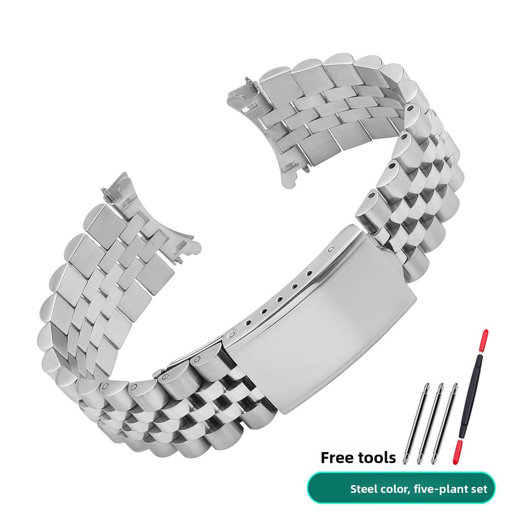 19mm Nerezový řemínek pro Seiko No 5 Sxns80 Snxs79 Snxs77 Snxs73 SNXS75 Zakřivený řemínek Skládací spona Pánské hodinky Příslušenství