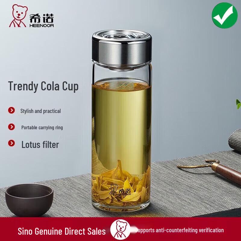 

Xinuo Portable Borosilicate Glass Mug with Handle and Lid