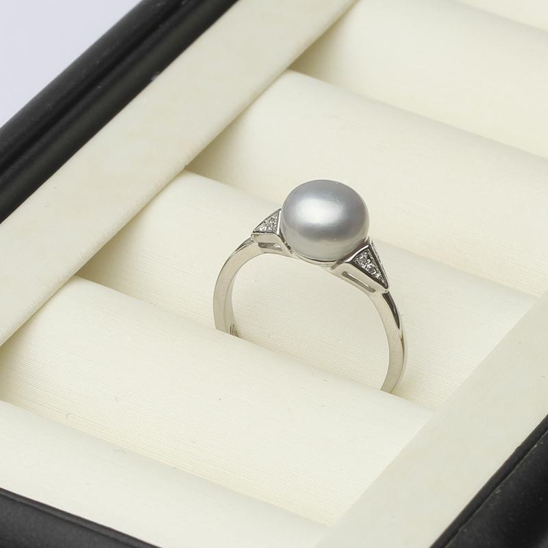 

Real Natural Freshwater Pink Pearl Rings For Women,925 Sterling Silver Pearl Ring Adjustable Mom Wife Birthday Gift White Black