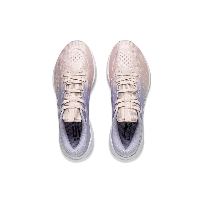 Li Ning Wu Shi Lite V2 Leichte Stoßdämpfung Rutschfest Abriebfest Rebound Low-Top Laufschuhe Damen Sneaker Silent-Purple ARST054-2