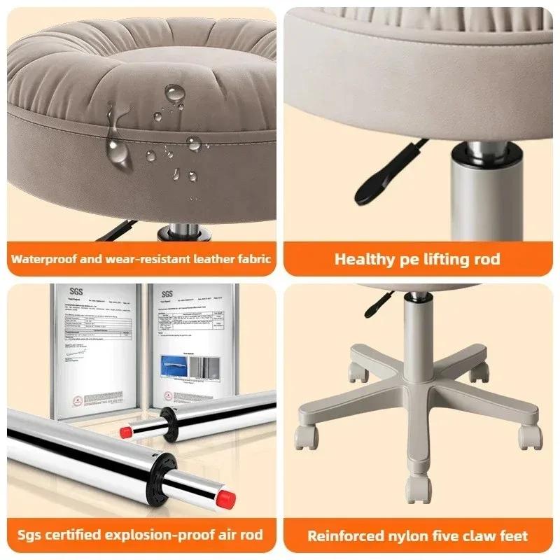 Taburete de Maquillaje, Lujo Ligero de Gama Alta para Dormitorio Femenino, Taburete de Tocador de Estilo Nuevo, Silla Pequeña Moderna y Sencilla para Salón de Uñas