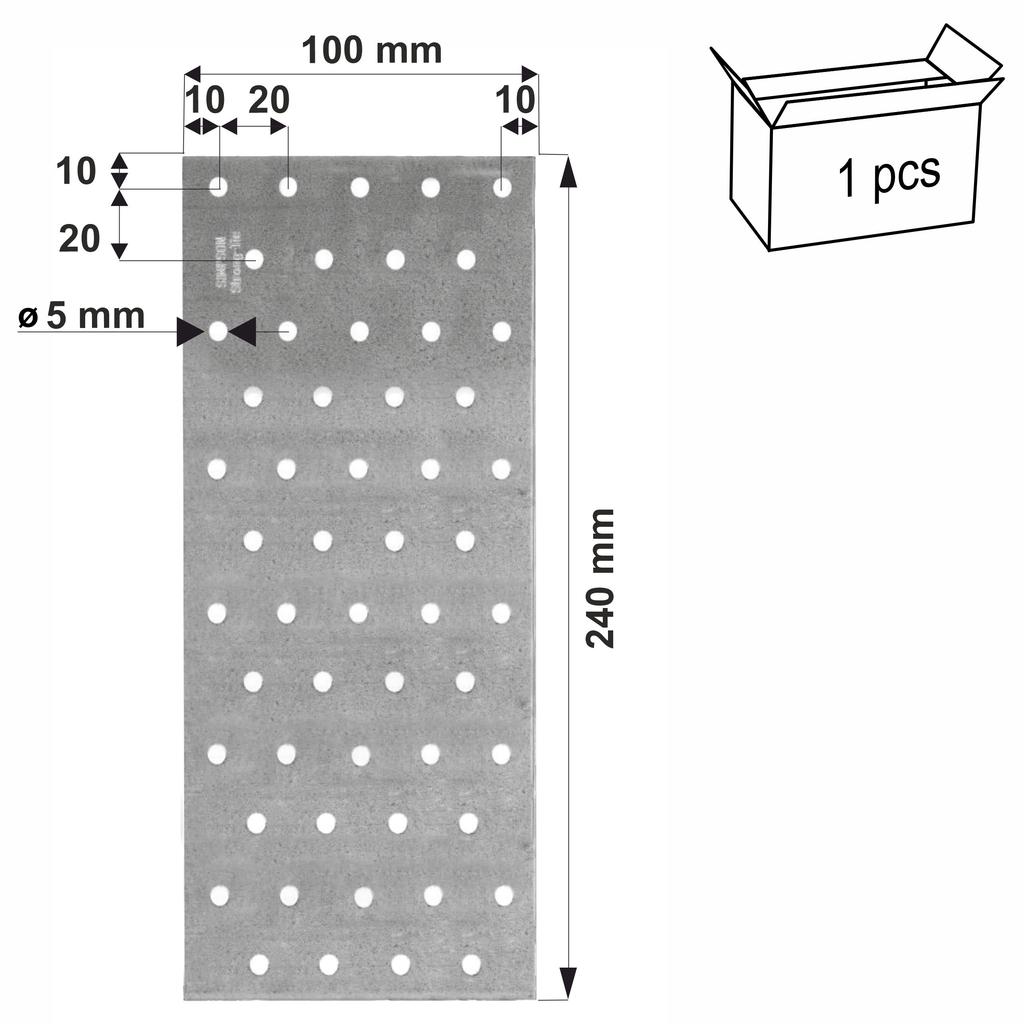 Perforated plates NP20/100/240 100x240 x2mm (1)