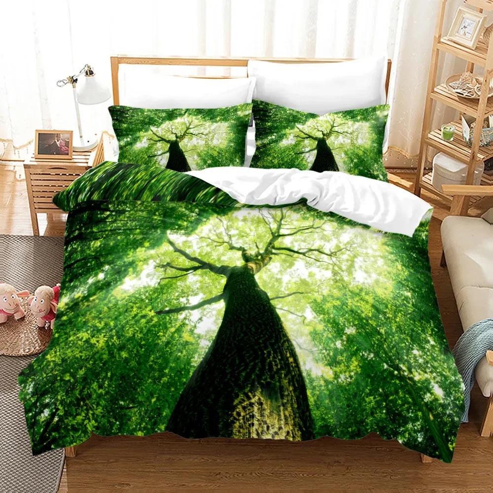 Tree Duvet Cover Set Twin Full King Mysterious Woods Bedding Set Polyester Fantasy Starry Sky Comforter Cover Forest Quilt Cover