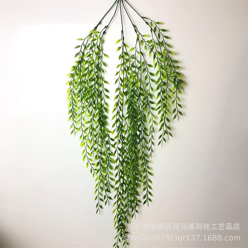 Simulated Willow Branches Plastic Plants Green Rattan Strips Wall Mounted Ceiling Decoration Indoor Outdoor Home Party  Festival