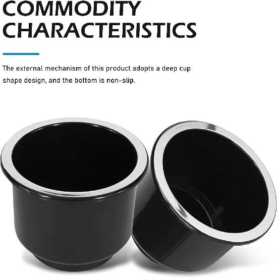 2PCS Car Cup Holder Ert, Recessed Drop In Plastic Cup Drink Can Holder, Large Capacity Cup Holder Replacement Accessories, Universal For RV Boat Car