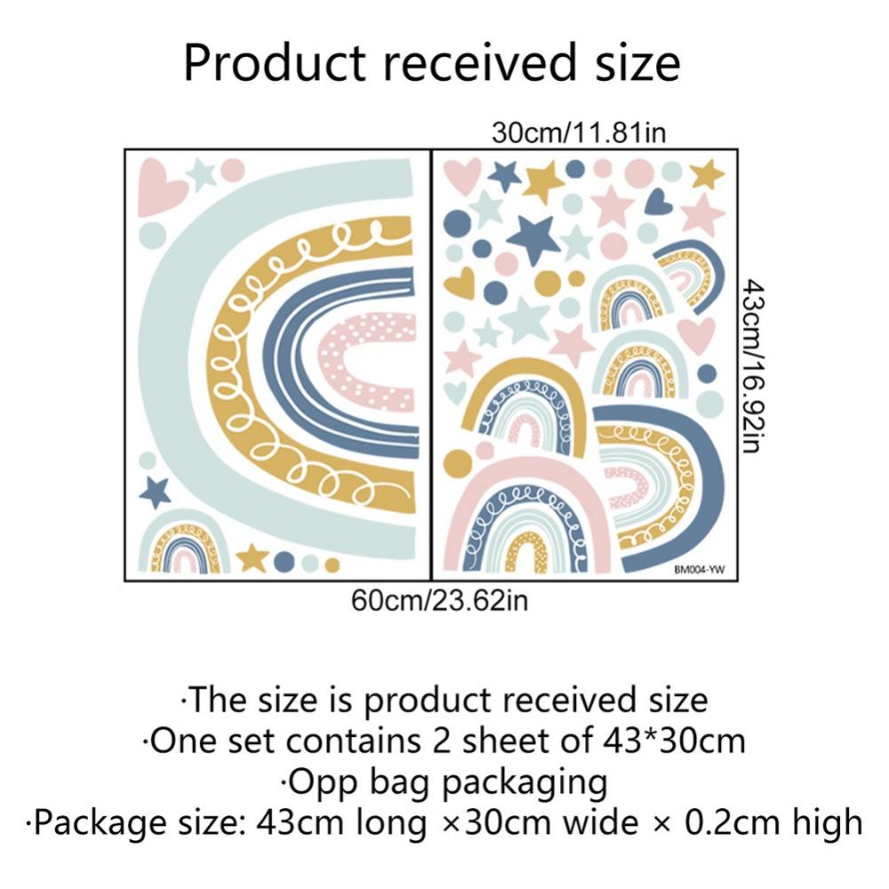 Wall Sticker Rainbow Stars Peel And Stick Girls Bedroom Playroom Decals